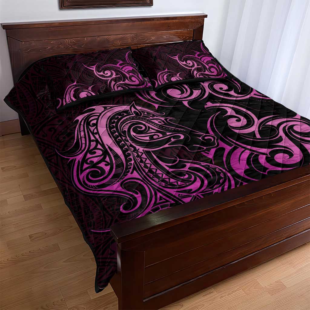 Pink Aotearoa Horse Racing Quilt Bed Set NZ Maori Pattern LT14 - Polynesian Pride