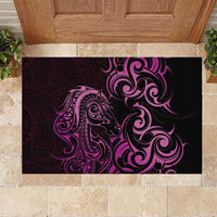 Pink Aotearoa Horse Racing Rubber Doormat NZ Maori Pattern LT14 Pink - Polynesian Pride