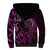 Pink Aoteara Horse Racing Sherpa Hoodie NZ Maori Pattern