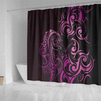 Pink Aotearoa Horse Racing Shower Curtain NZ Maori Pattern LT14 - Polynesian Pride