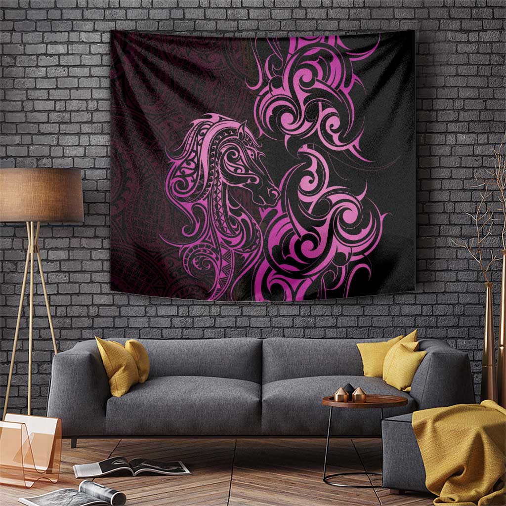 Pink Aotearoa Horse Racing Tapestry NZ Maori Pattern LT14 Pink - Polynesian Pride
