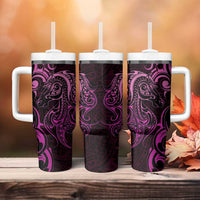 Pink Aotearoa Horse Racing Tumbler With Handle NZ Maori Pattern LT14 - Polynesian Pride