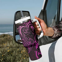 Pink Aotearoa Horse Racing Tumbler With Handle NZ Maori Pattern LT14 - Polynesian Pride