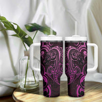Pink Aotearoa Horse Racing Tumbler With Handle NZ Maori Pattern LT14 - Polynesian Pride