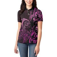 Pink Aotearoa Horse Racing Women Polo Shirt NZ Maori Pattern LT14 - Polynesian Pride