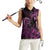 Pink Aoteara Horse Racing Women Sleeveless Polo Shirt NZ Maori Pattern