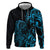 Blue Aoteara Horse Racing Hoodie NZ Maori Pattern