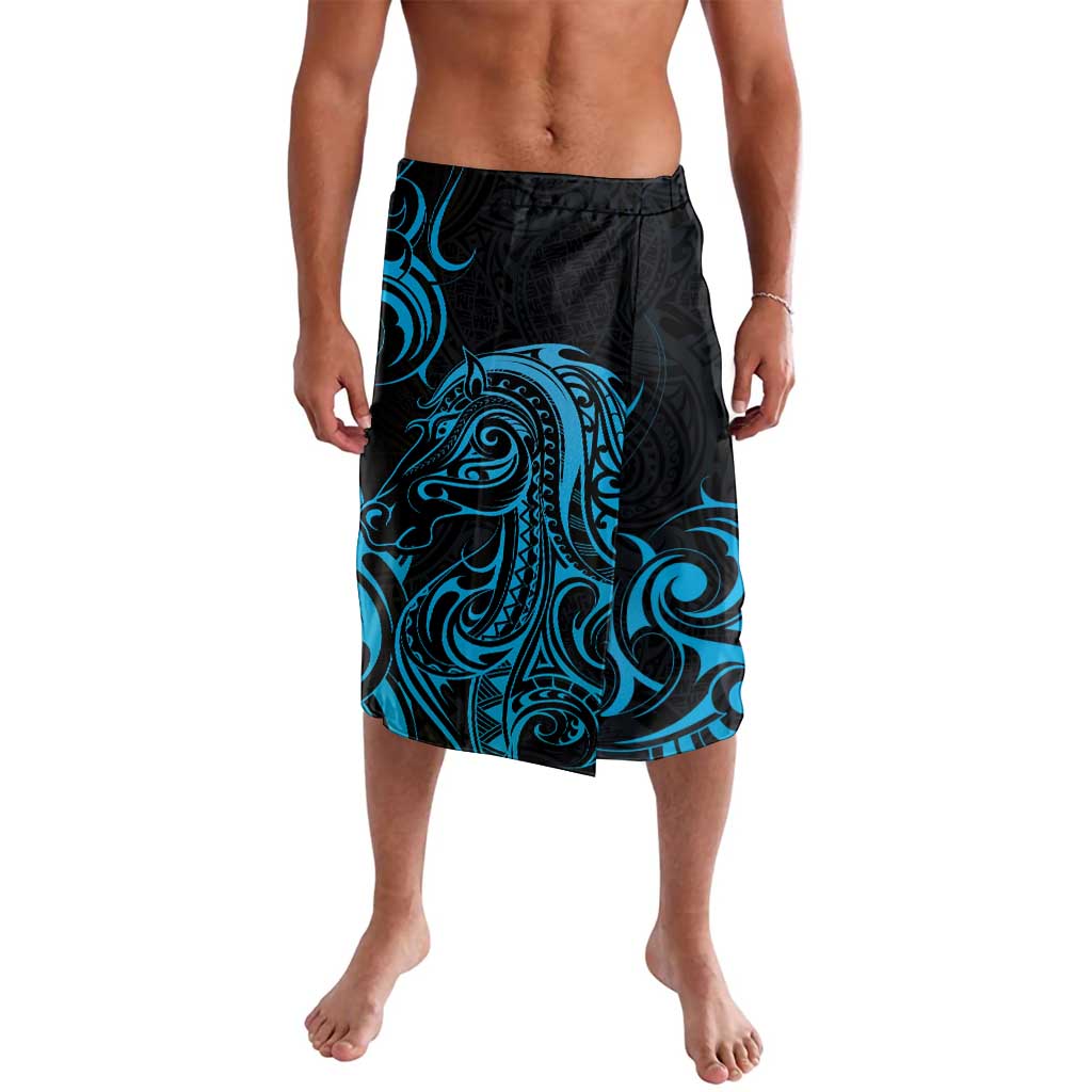Blue Aotearoa Horse Racing Lavalava NZ Maori Pattern LT14 Blue - Polynesian Pride