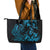 Blue Aoteara Horse Racing Leather Tote Bag NZ Maori Pattern