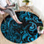 Blue Aoteara Horse Racing Round Carpet NZ Maori Pattern