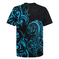 Blue Aotearoa Horse Racing Rugby Jersey NZ Maori Pattern LT14 - Polynesian Pride