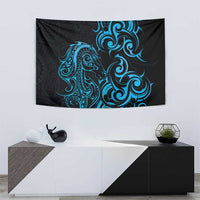 Blue Aotearoa Horse Racing Tapestry NZ Maori Pattern LT14 - Polynesian Pride