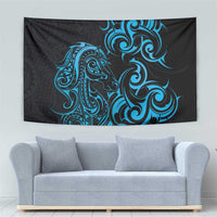 Blue Aotearoa Horse Racing Tapestry NZ Maori Pattern LT14 - Polynesian Pride