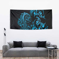 Blue Aotearoa Horse Racing Tapestry NZ Maori Pattern LT14 - Polynesian Pride