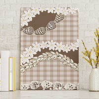 Brown Hawaii Tiare and Shell Lei Canvas Wall Art Hawaiian Palaka Luxury Vibes LT14 Without Frame Brown - Polynesian Pride