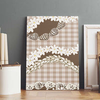 Brown Hawaii Tiare and Shell Lei Canvas Wall Art Hawaiian Palaka Luxury Vibes LT14 - Polynesian Pride