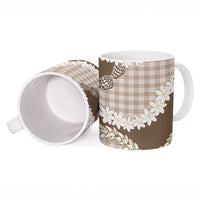 Brown Hawaii Tiare and Shell Lei Ceramic Mug Hawaiian Palaka Luxury Vibes LT14 - Polynesian Pride