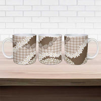 Brown Hawaii Tiare and Shell Lei Ceramic Mug Hawaiian Palaka Luxury Vibes LT14 - Polynesian Pride