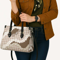 Brown Hawaii Tiare and Shell Lei Leather Bag Hawaiian Palaka Luxury Vibes LT14 - Polynesian Pride