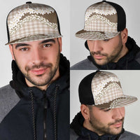 Brown Hawaii Tiare and Shell Lei Mesh Trucker Cap Hawaiian Palaka Luxury Vibes LT14 - Polynesian Pride