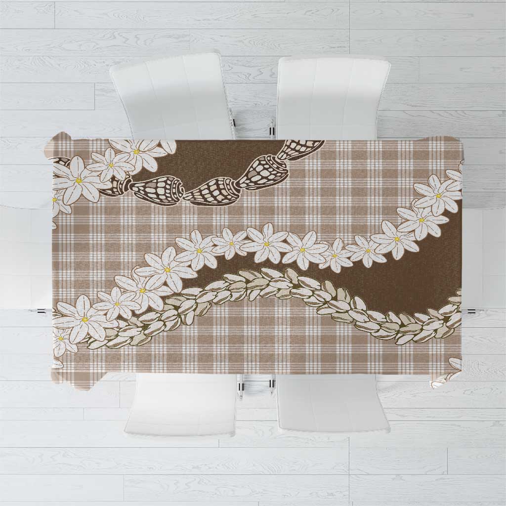 Brown Hawaii Tiare and Shell Lei Tablecloth Hawaiian Palaka Luxury Vibes LT14 Brown - Polynesian Pride