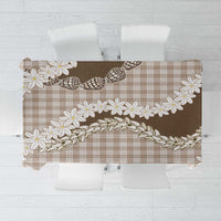 Brown Hawaii Tiare and Shell Lei Tablecloth Hawaiian Palaka Luxury Vibes LT14 Brown - Polynesian Pride