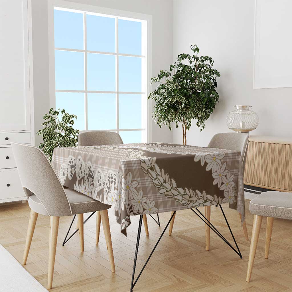 Brown Hawaii Tiare and Shell Lei Tablecloth Hawaiian Palaka Luxury Vibes LT14 - Polynesian Pride