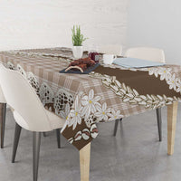 Brown Hawaii Tiare and Shell Lei Tablecloth Hawaiian Palaka Luxury Vibes LT14 - Polynesian Pride