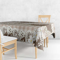 Brown Hawaii Tiare and Shell Lei Tablecloth Hawaiian Palaka Luxury Vibes LT14 - Polynesian Pride