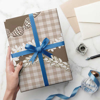Brown Hawaii Tiare and Shell Lei Wrapping Paper Hawaiian Palaka Luxury Vibes LT14 - Polynesian Pride