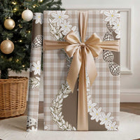 Brown Hawaii Tiare and Shell Lei Wrapping Paper Hawaiian Palaka Luxury Vibes LT14 - Polynesian Pride