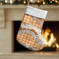 Orange Hawaii Tiare and Shell Lei Christmas Stocking Hawaiian Palaka Luxury Vibes LT14 Set of 2 Orange - Polynesian Pride