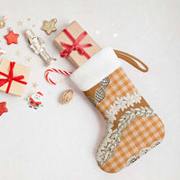 Orange Hawaii Tiare and Shell Lei Christmas Stocking Hawaiian Palaka Luxury Vibes LT14 - Polynesian Pride