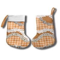 Orange Hawaii Tiare and Shell Lei Christmas Stocking Hawaiian Palaka Luxury Vibes LT14 - Polynesian Pride