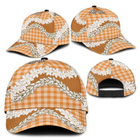 Orange Hawaii Tiare and Shell Lei Classic Cap Hawaiian Palaka Luxury Vibes LT14 - Polynesian Pride