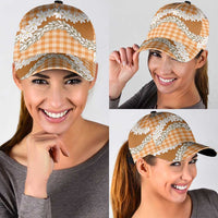 Orange Hawaii Tiare and Shell Lei Classic Cap Hawaiian Palaka Luxury Vibes LT14 - Polynesian Pride