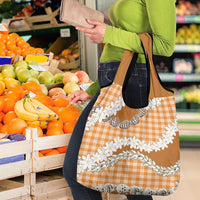 Orange Hawaii Tiare and Shell Lei Grocery Bag Hawaiian Palaka Luxury Vibes LT14 - Polynesian Pride