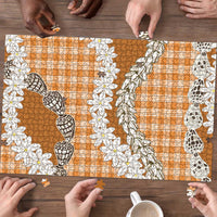 Orange Hawaii Tiare and Shell Lei Puzzle Hawaiian Palaka Luxury Vibes LT14 - Polynesian Pride