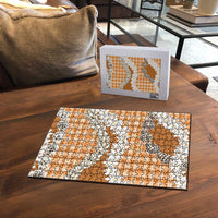 Orange Hawaii Tiare and Shell Lei Puzzle Hawaiian Palaka Luxury Vibes LT14 - Polynesian Pride