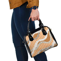 Orange Hawaii Tiare and Shell Lei Shoulder Handbag Hawaiian Palaka Luxury Vibes LT14 - Polynesian Pride