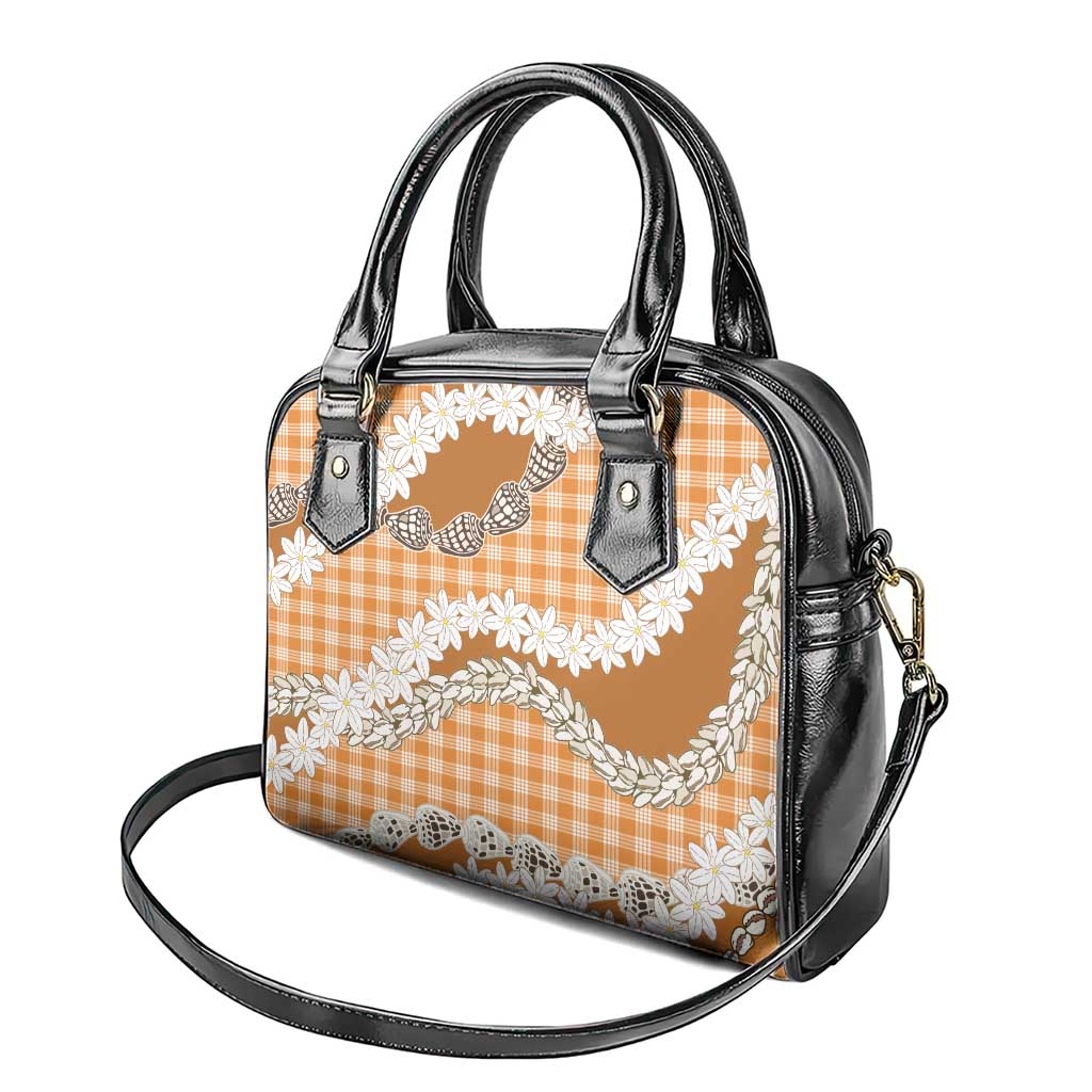 Orange Hawaii Tiare and Shell Lei Shoulder Handbag Hawaiian Palaka Luxury Vibes LT14 - Polynesian Pride