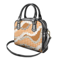 Orange Hawaii Tiare and Shell Lei Shoulder Handbag Hawaiian Palaka Luxury Vibes LT14 - Polynesian Pride
