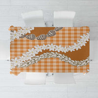 Orange Hawaii Tiare and Shell Lei Tablecloth Hawaiian Palaka Luxury Vibes LT14 Orange - Polynesian Pride