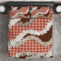 Red Hawaii Tiare and Shell Lei Bedding Set Hawaiian Palaka Luxury Vibes LT14 Red - Polynesian Pride