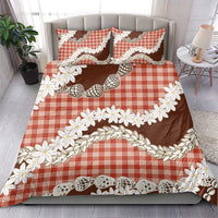 Red Hawaii Tiare and Shell Lei Bedding Set Hawaiian Palaka Luxury Vibes LT14 - Polynesian Pride
