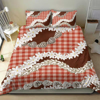 Red Hawaii Tiare and Shell Lei Bedding Set Hawaiian Palaka Luxury Vibes LT14 - Polynesian Pride