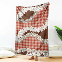 Red Hawaii Tiare and Shell Lei Blanket Hawaiian Palaka Luxury Vibes LT14 - Polynesian Pride