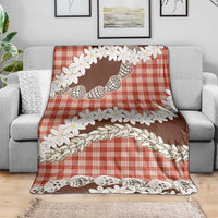 Red Hawaii Tiare and Shell Lei Blanket Hawaiian Palaka Luxury Vibes LT14 - Polynesian Pride