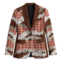 Red Hawaii Tiare and Shell Lei Blazer Hawaiian Palaka Luxury Vibes LT14 Unisex Red - Polynesian Pride