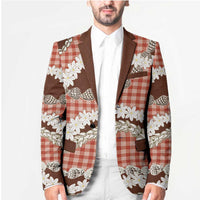 Red Hawaii Tiare and Shell Lei Blazer Hawaiian Palaka Luxury Vibes LT14 - Polynesian Pride
